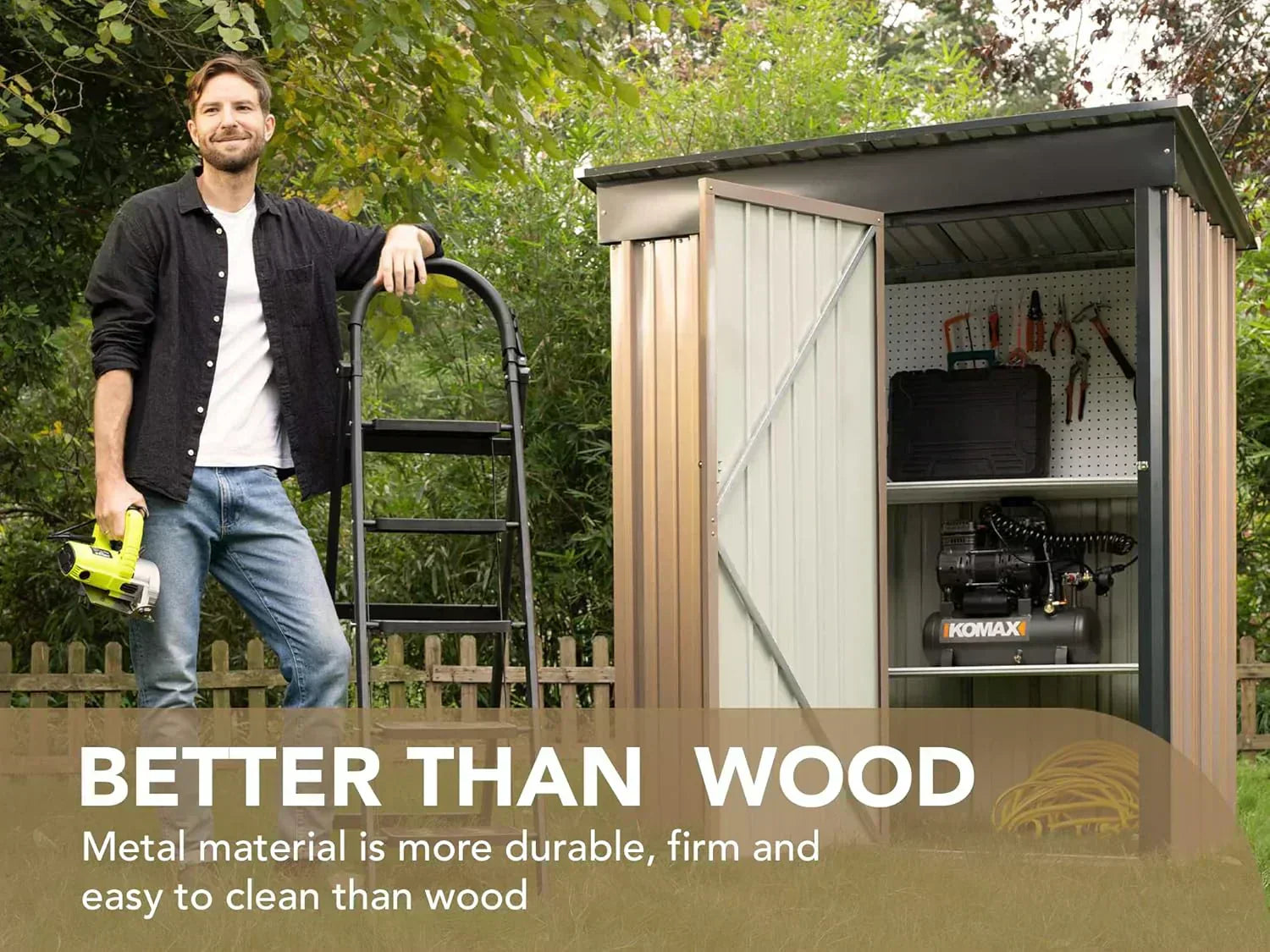Devoko Outdoor Storage Shed Lockable Metal Garden Shed Steel Anti-Corrosion Storage House