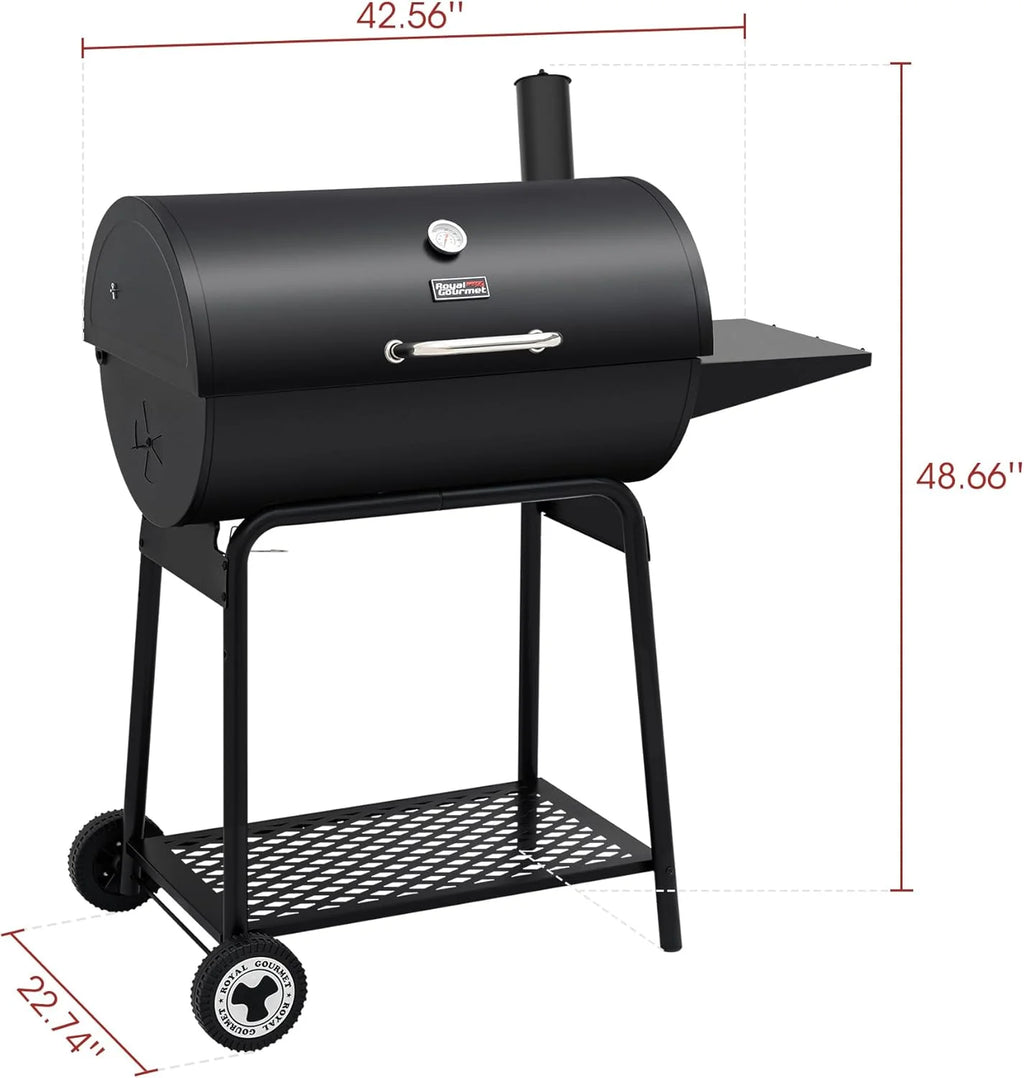 Royal Gourmet CC1830 30 Inch Barrel Charcoal Grill with Warming Rack Outdoor BBQ Grill