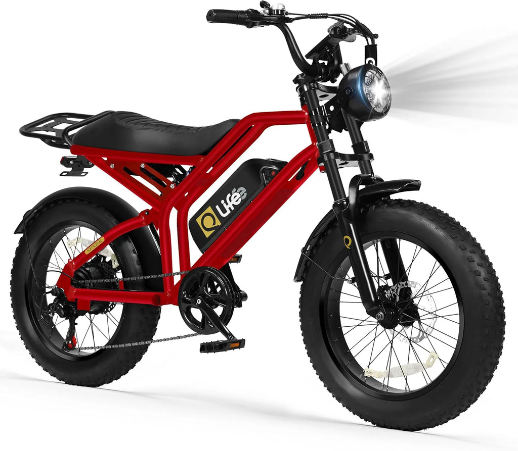 Qlife Electric Bike for Adults/Teens Spark-1500W Peak Motor 20 Fat Tires 28MPH(Unlock to 35MPH) Dirt Bike