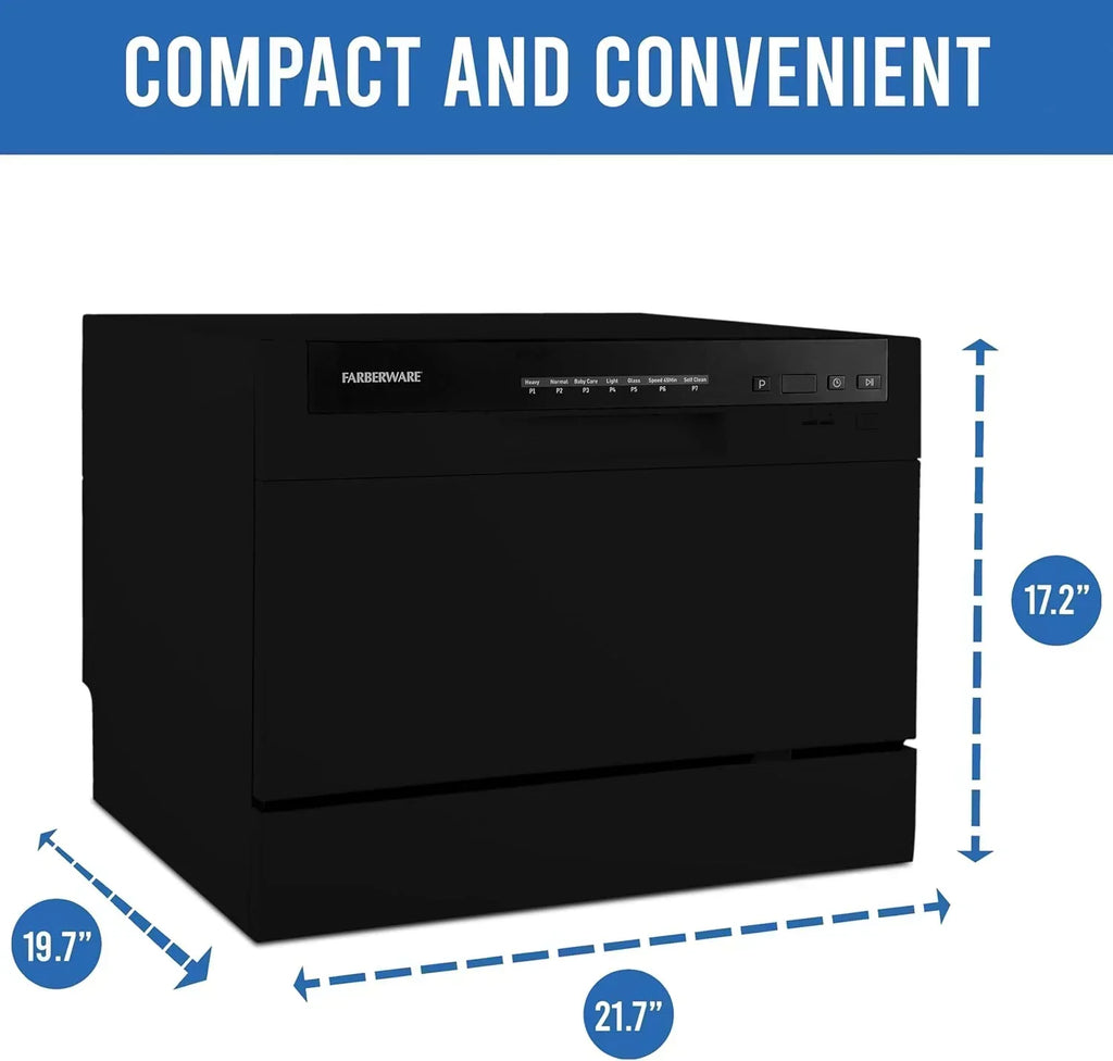 Farberware Compact 6-Station Dishwasher Portable Mini Countertop Dishwasher