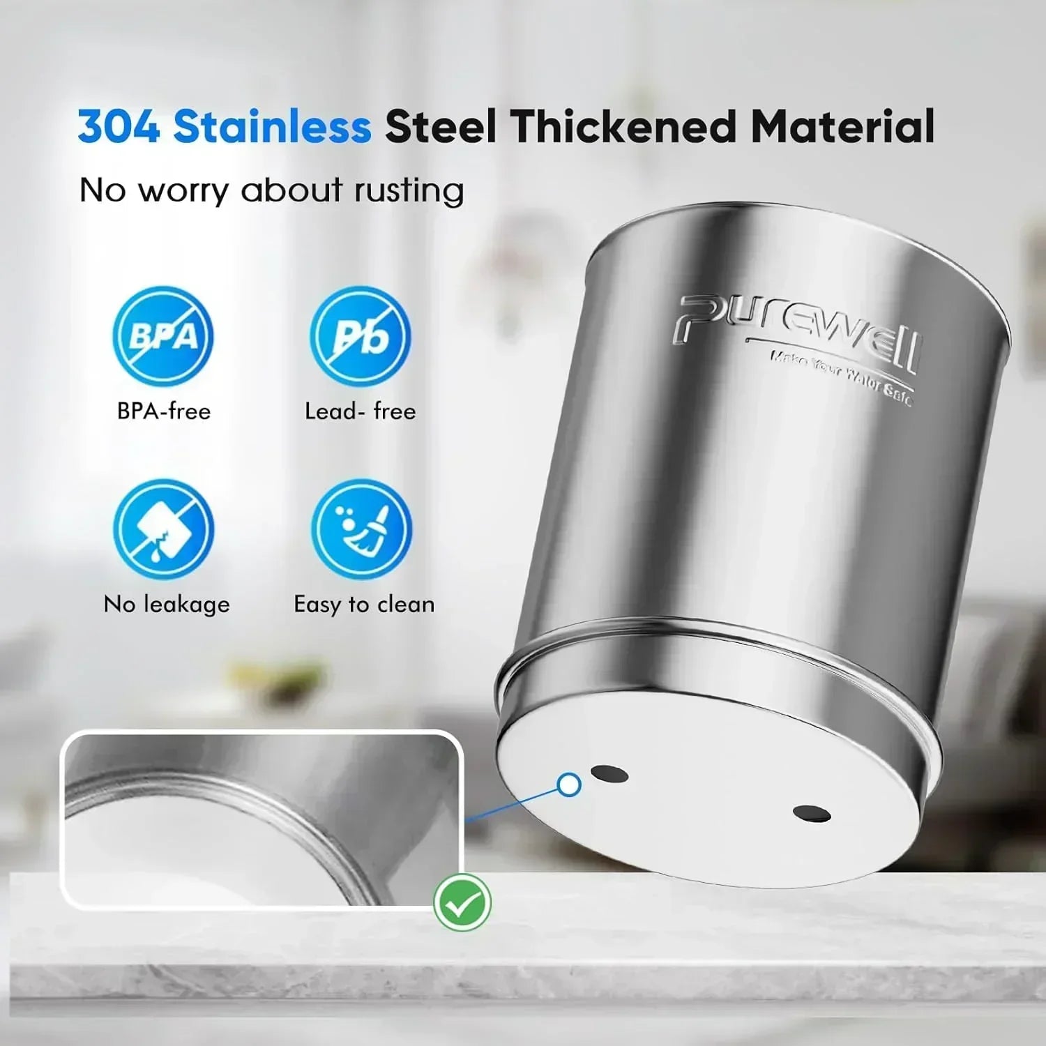 Purewell three-stage 0.01��m ultrafiltration gravity water filtration system 304