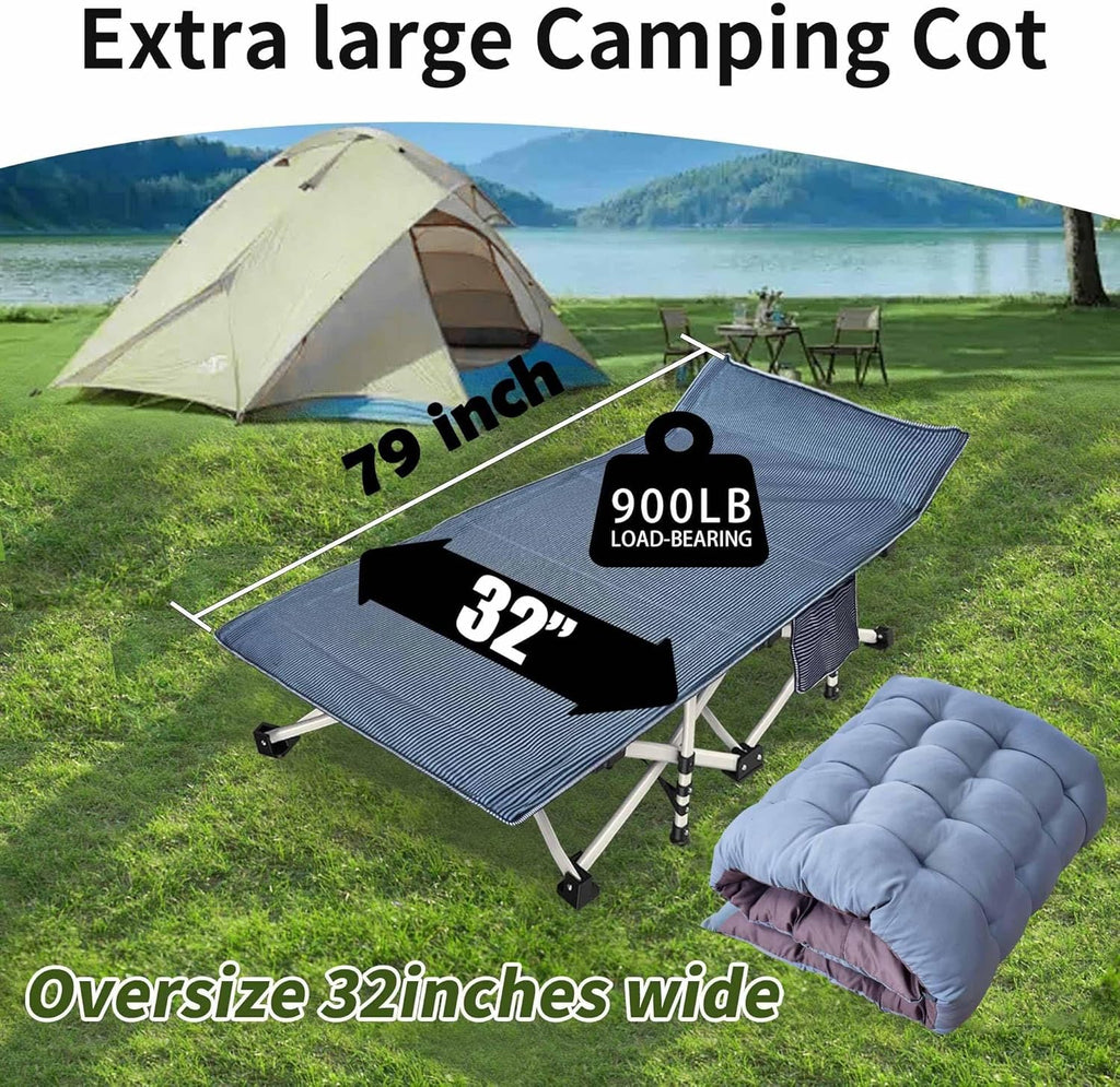 2 Pack Camping Cot with Mattress Comfortable Sleeping Cot Camping Cots for Adults 2 Person Folding Cot Heavy Duty Cots for Sleeping with Carry Bag Outdoor Indoor Home Vacation