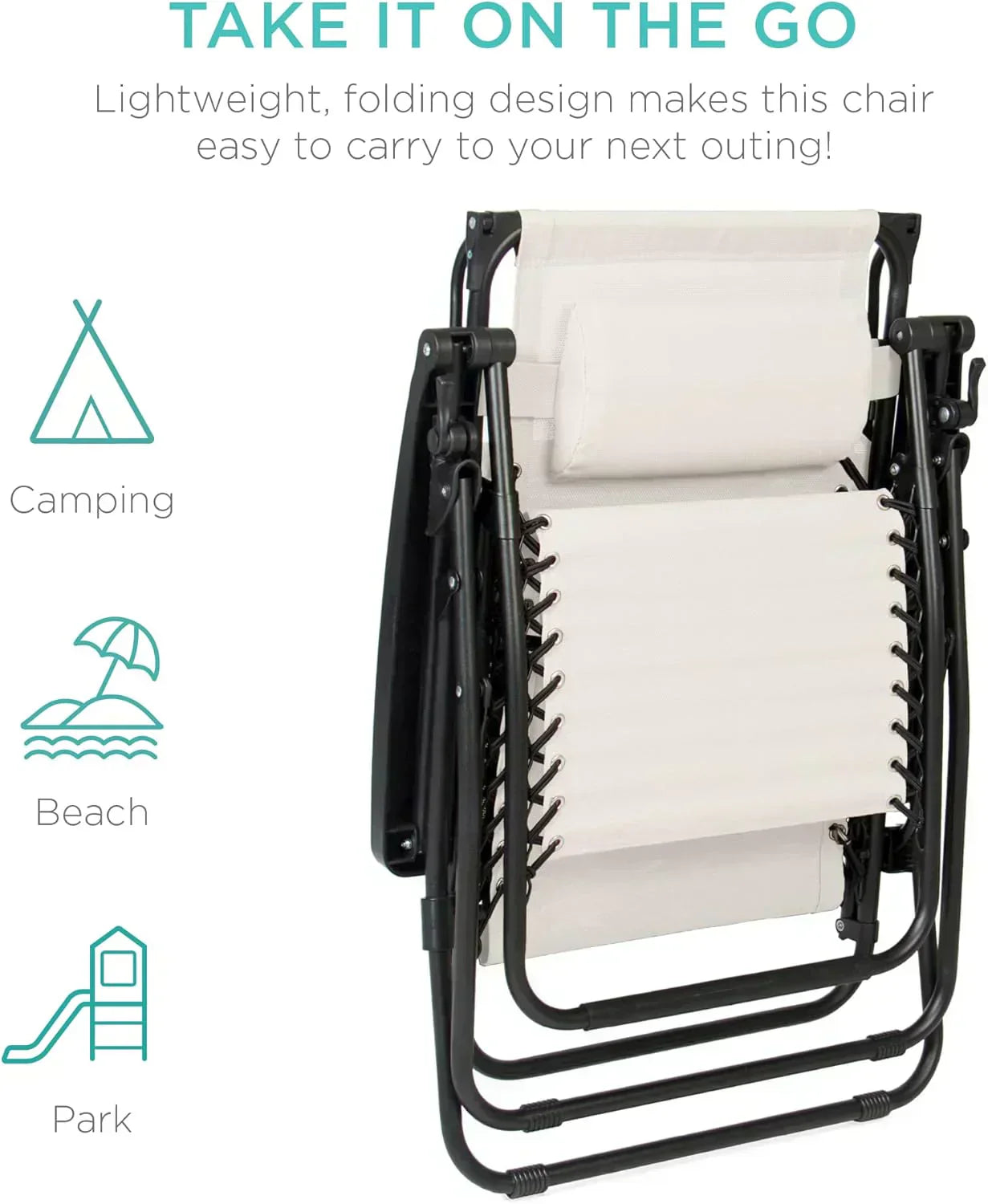 Best Choice Products Folding Zero Gravity Recliner Patio Lounge Chair Adjustable Canopy Shade