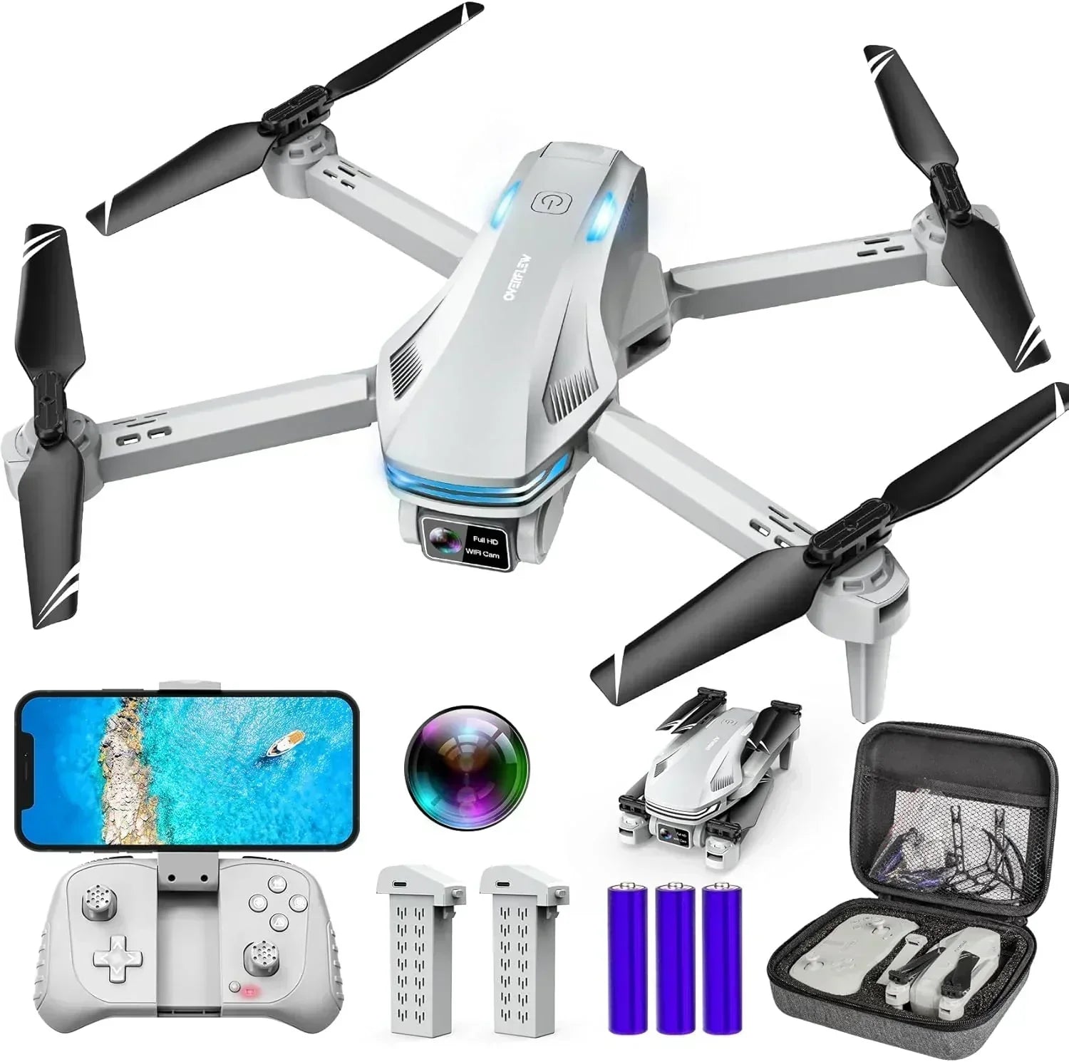 2K HD FPV Drone for Adults with Camera Altitude Hold Foldable and Portable