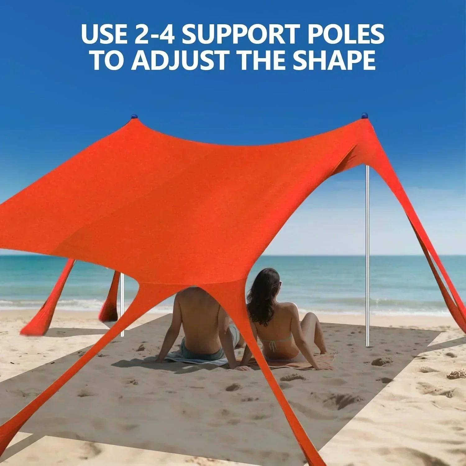 Beach Tent Sun Shelter 10 x 10 FT Beach Canopy Tent Sun Shade Heavy Duty UPF50+ Beach Tent