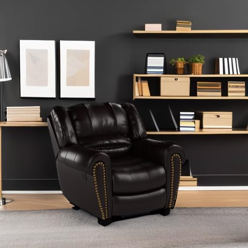 Leather recliner classic traditional manual recliner single sofa for living room