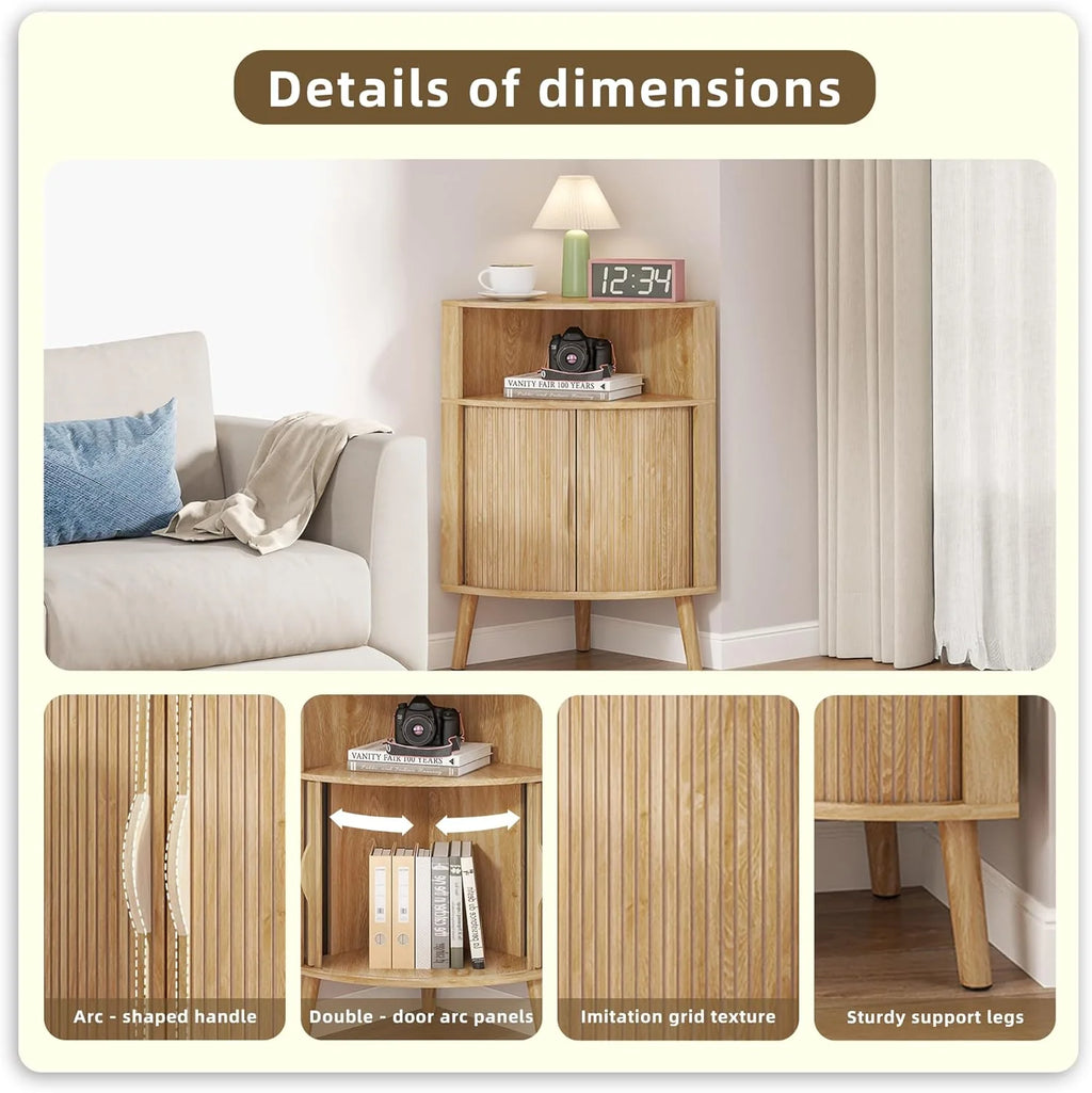 Corner Cabinet, 66.73'' Tall Modern Corner Bathroom Storage Cabinet