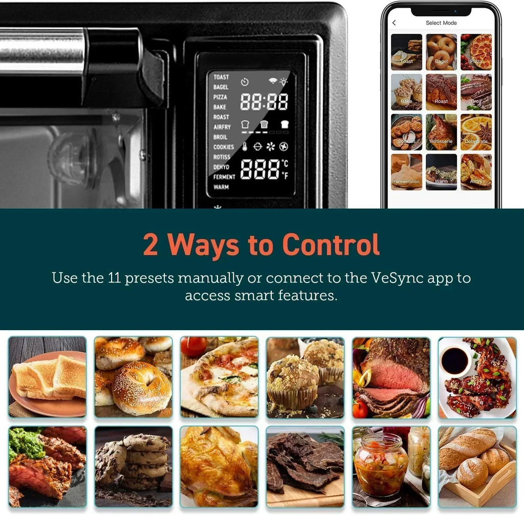 Air Fryer Toaster Oven Combo 13-in-1 32Qt APP Voice Control Convection Oven Countertop