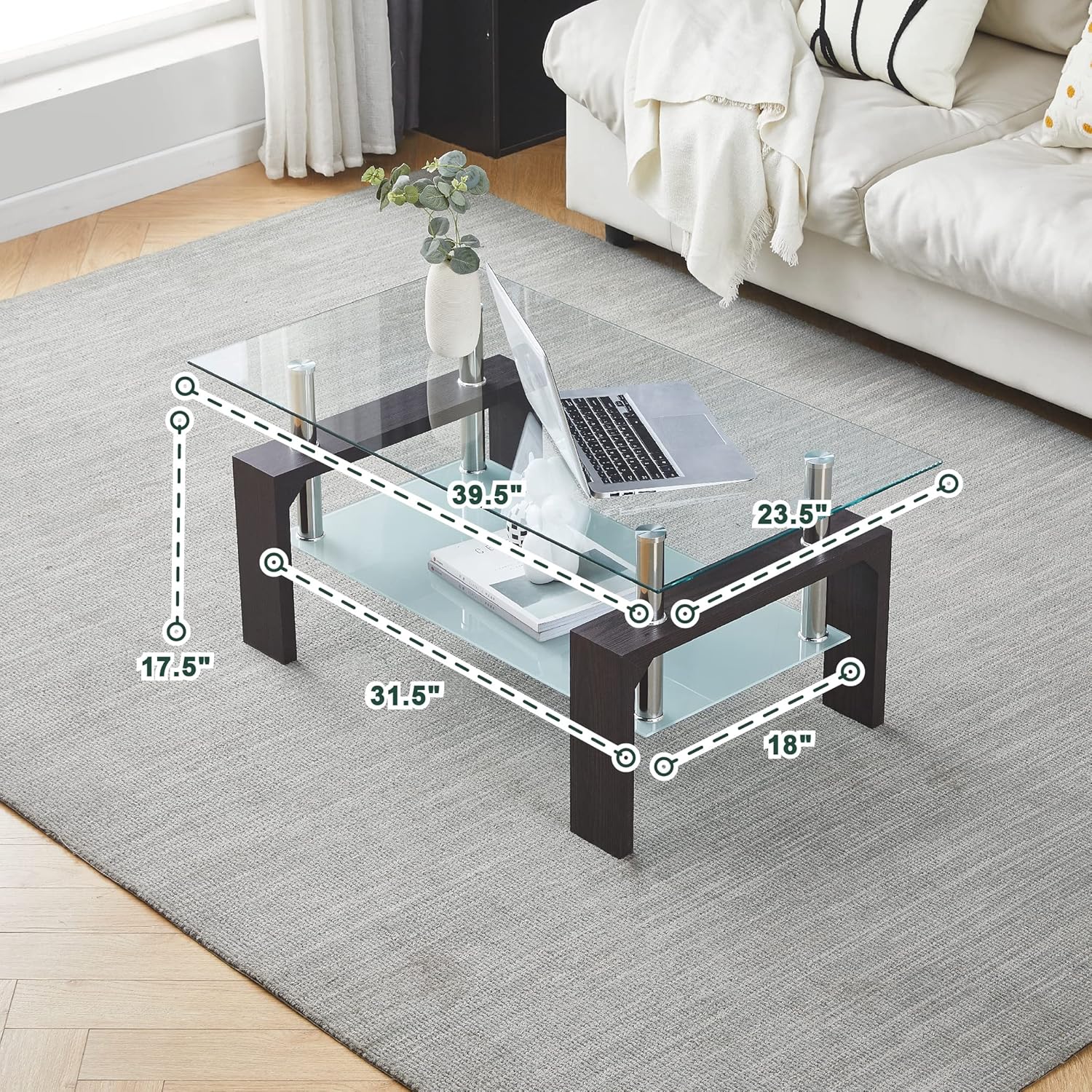 Living Room Rectangle Coffee Table Tea Table Suitable for Waiting Room Modern Side Coffee Table