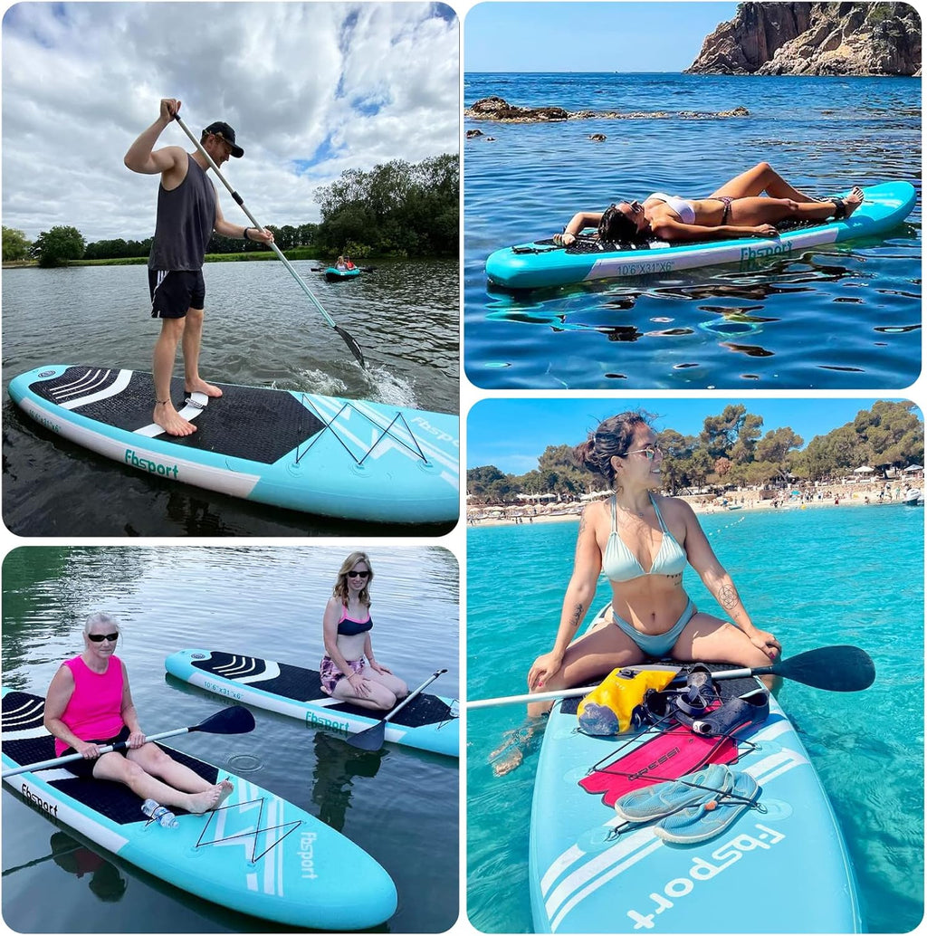 FBSPORT 11' Premium Stand Up Paddle Board Yoga Board with Durable SUP Accessories Carry Bag