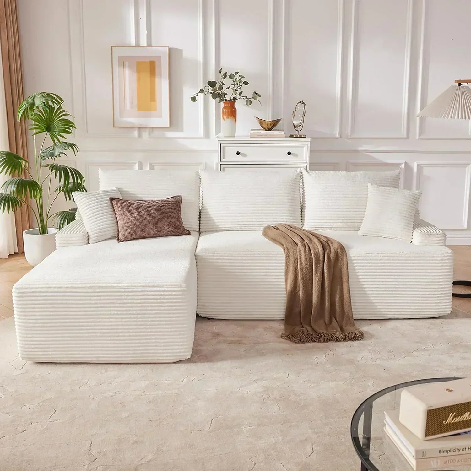 110-inch cloud sofa boneless sofa in the living room modular sofa with deep seats