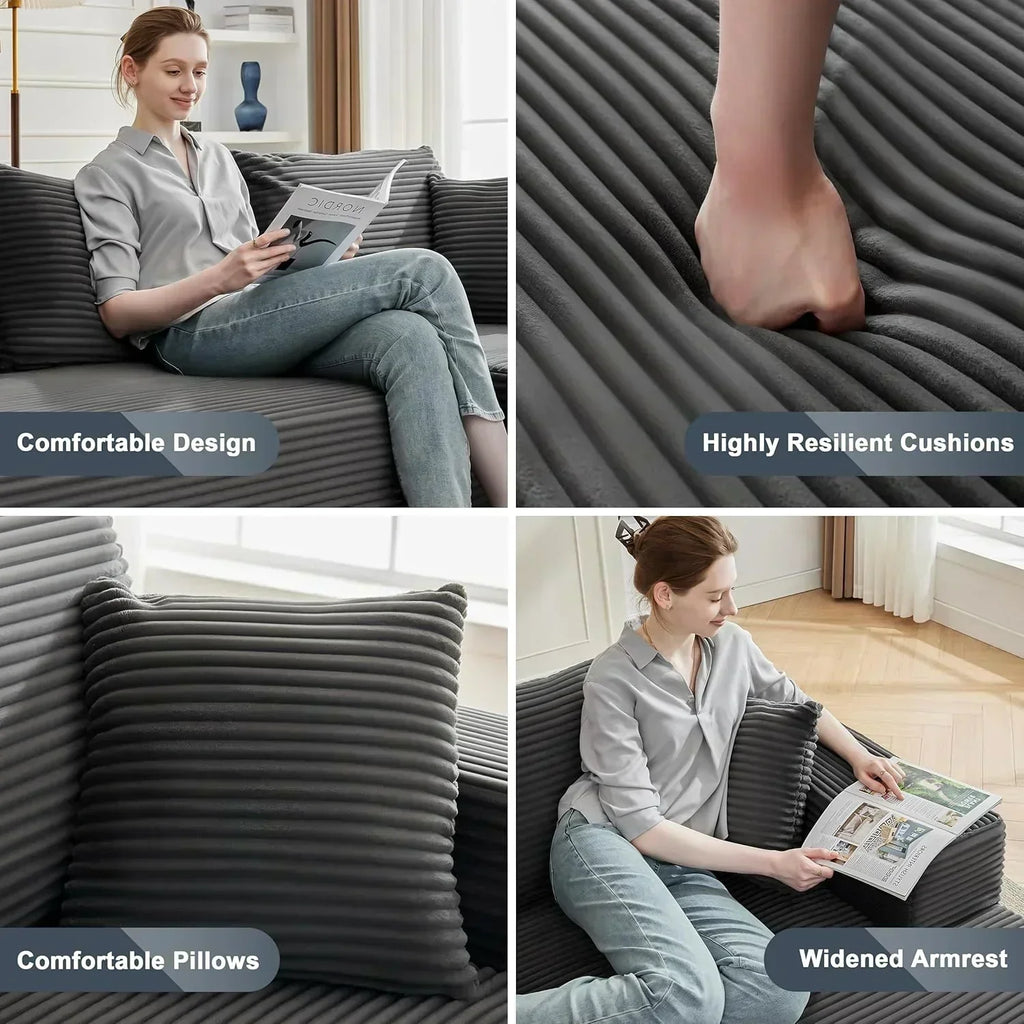 110-inch cloud sofa boneless sofa in the living room modular sofa with deep seats