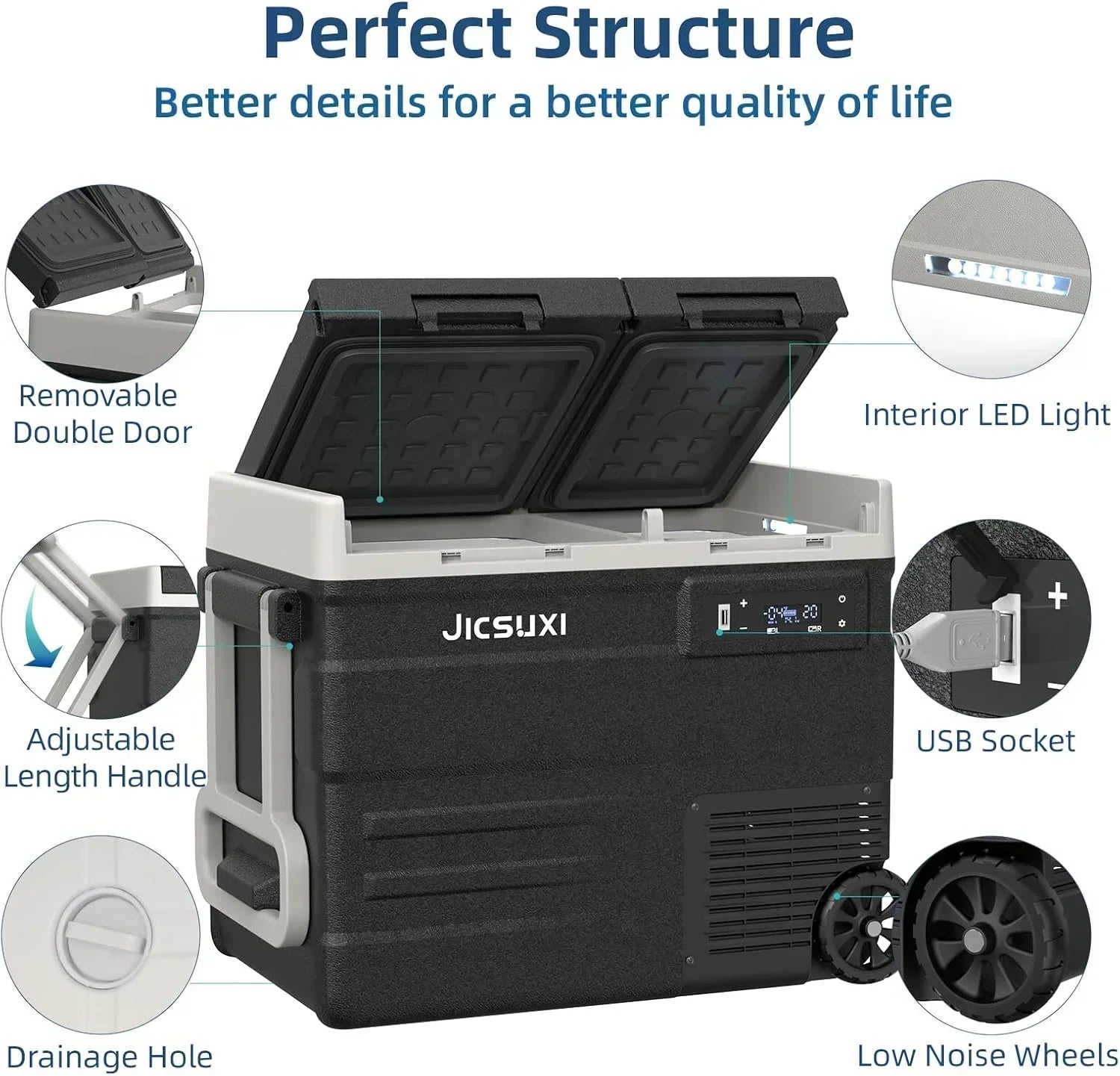 12V Car Refrigerator 17 Quart Portable Freezer 12 Car Fridge -4F~68F Compressor Electric Cooler