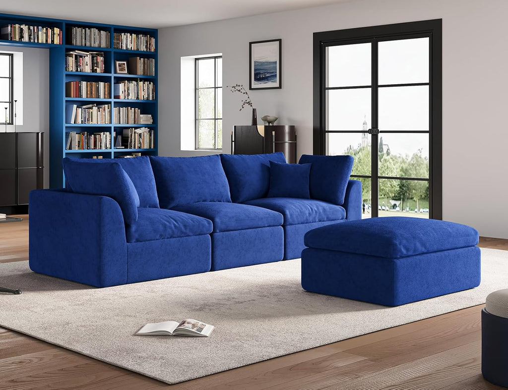 110 inch cloud sectional sofa for living room convertible L-shaped sofa 3 seater sectional sofa