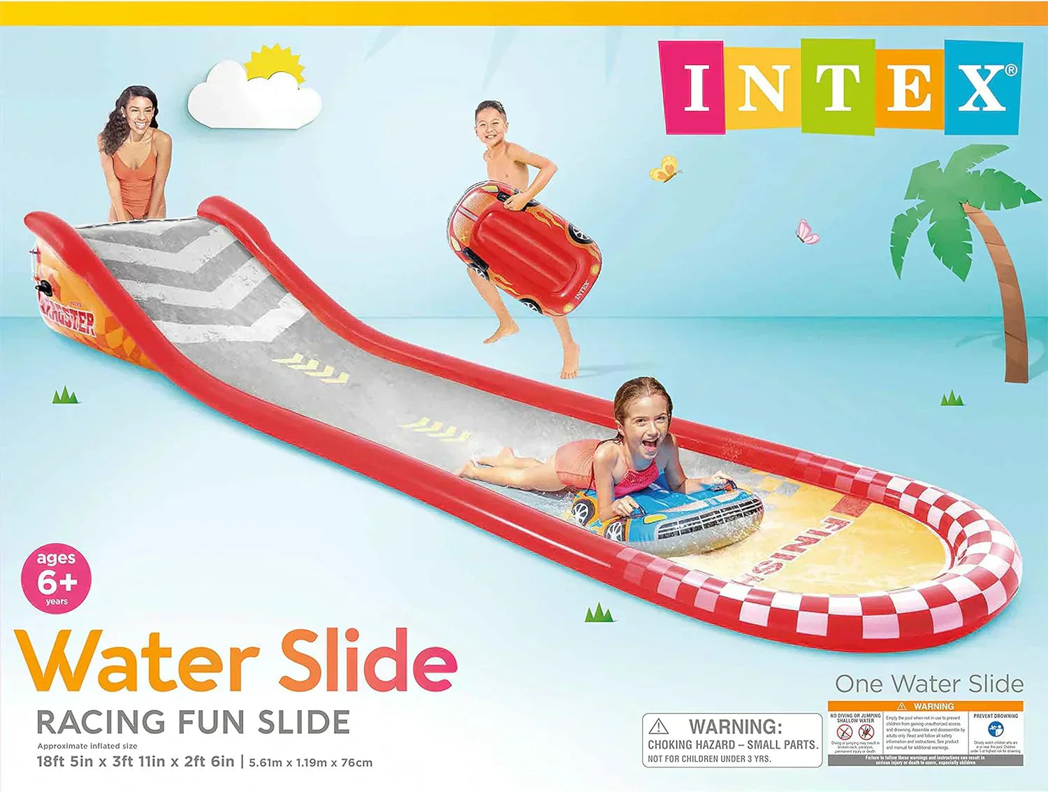 Intex 96 x 78 x 28 Inflatable Jungle Adventure Play Center Spray Kiddie Pool Water Slide