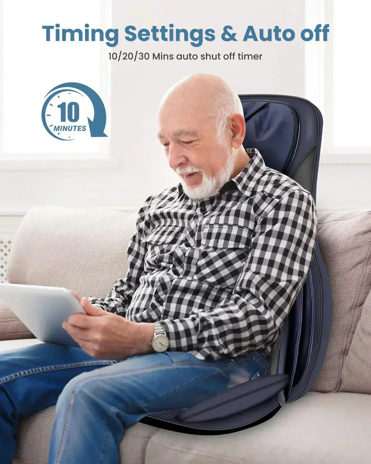 COMFIER Massager Chair with Heat Shiatsu Neck Back Massager Portable with Compress