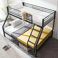 VINGLI Metal Bunk Bed Frame Twin Over Twin with LED Lights Non-Slip Ladder Full Length Guardrail