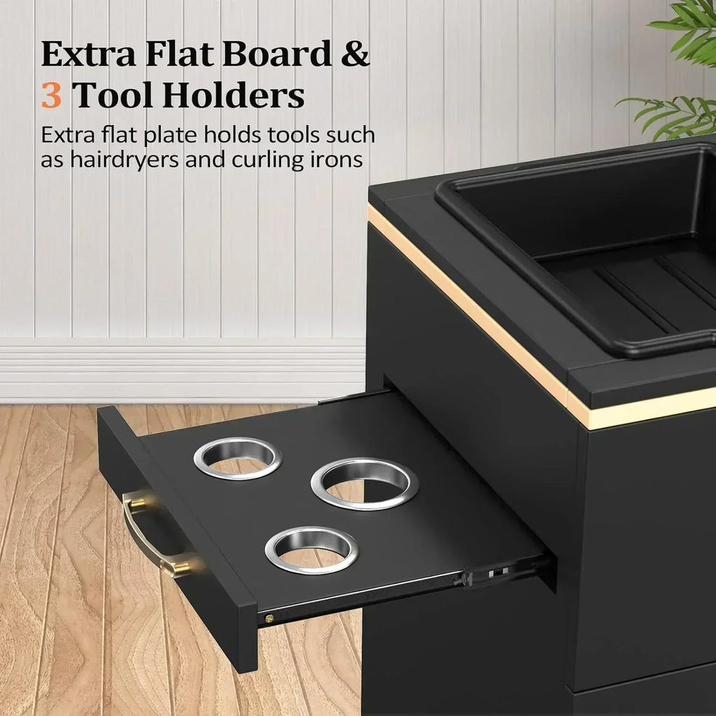 OmySalon Salon Storage Station Barber Stations Beauty Salon Spa Equipment with 3 Drawers