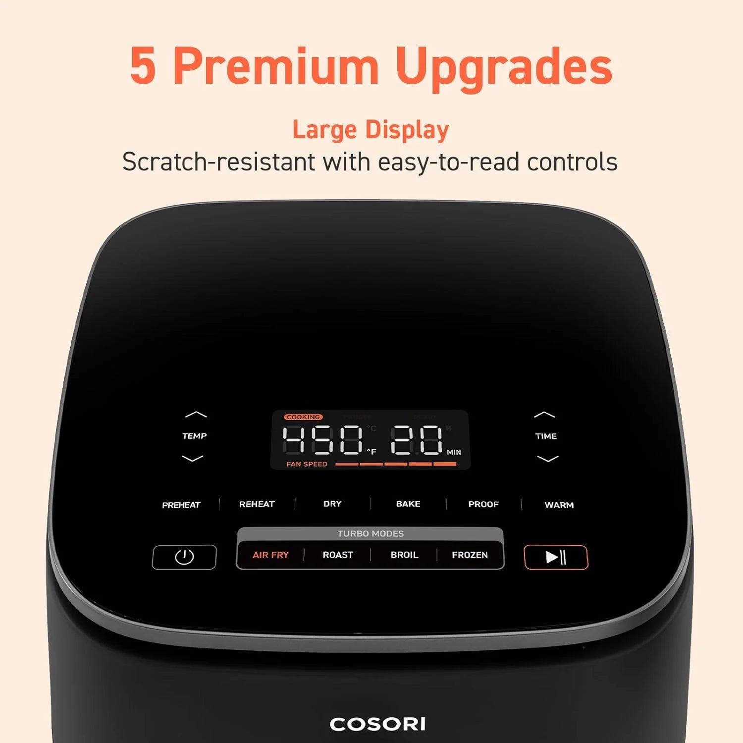 COSORI Air Fryer 9-in-1 Compact & Large 6-Qt Fast Turbo Modes Precise Heat for Even Results