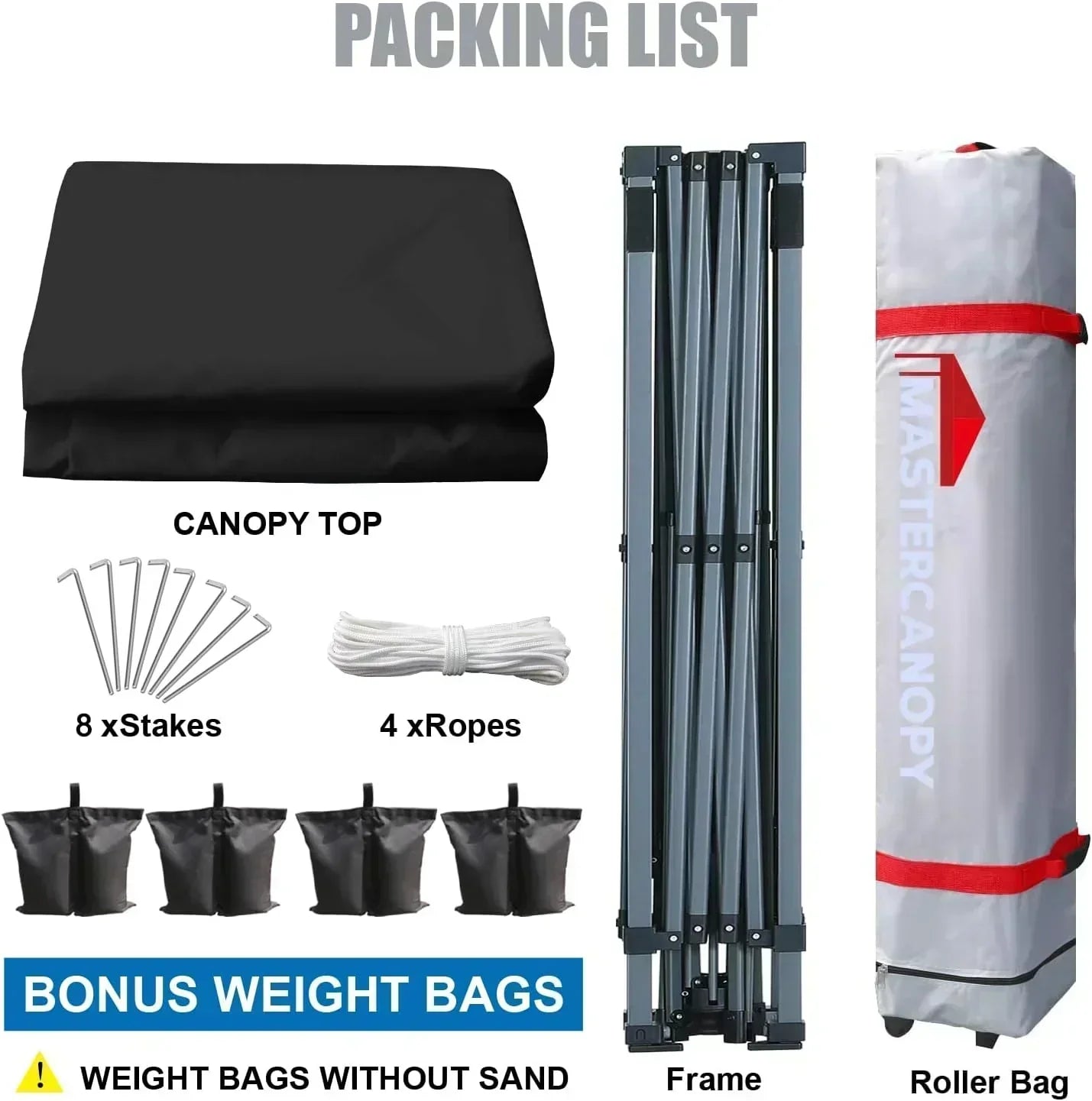 Durable Pop-up Canopy Tent with Roller Bag (10x10 Black)