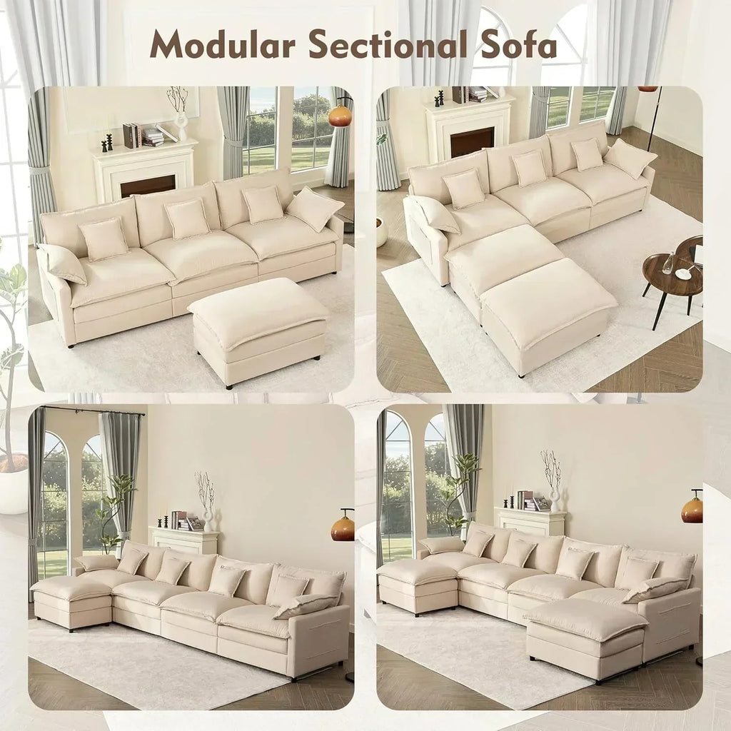 108 U-shaped sofa modular sofa three-seater comfortable cloud sofa