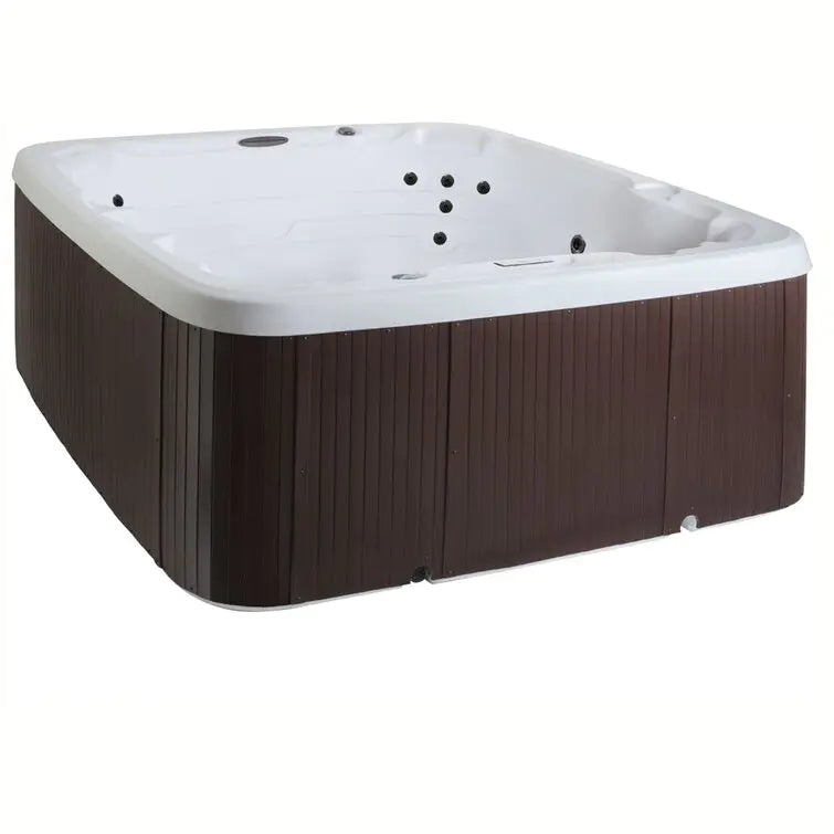 Lifesmart Spas 110 Volt 7 Person 22 Jet Square Plug And Play Hot Tub with Ozonator in Espresso