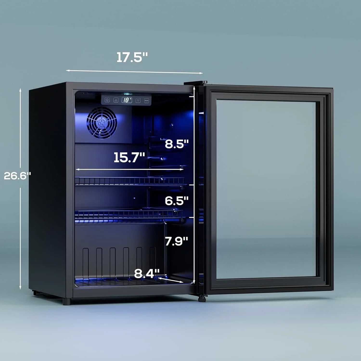Beverage Refrigerator Cooler-120 Cans Freestanding Mini Fridge Cooler with Glass Door
