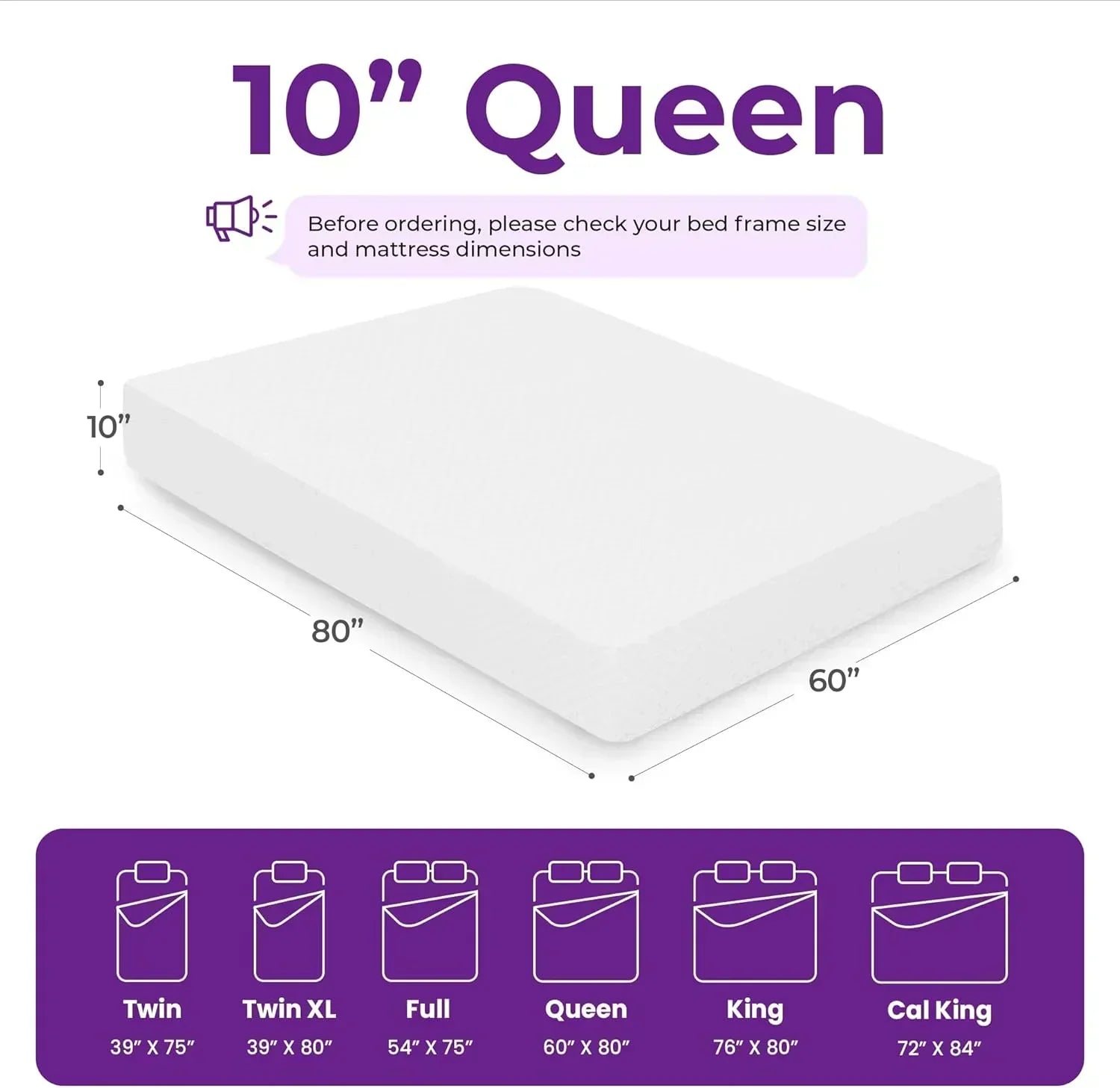 GAESTE 8-inch Fully Cooling Gel Memory Foam Mattress Mattress-in-a-Box
