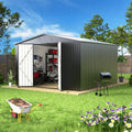 EASYHAWK 14 x 12FT Outdoor Storage Shed Metal Waterproof Storage Shed Steel Utility Garden