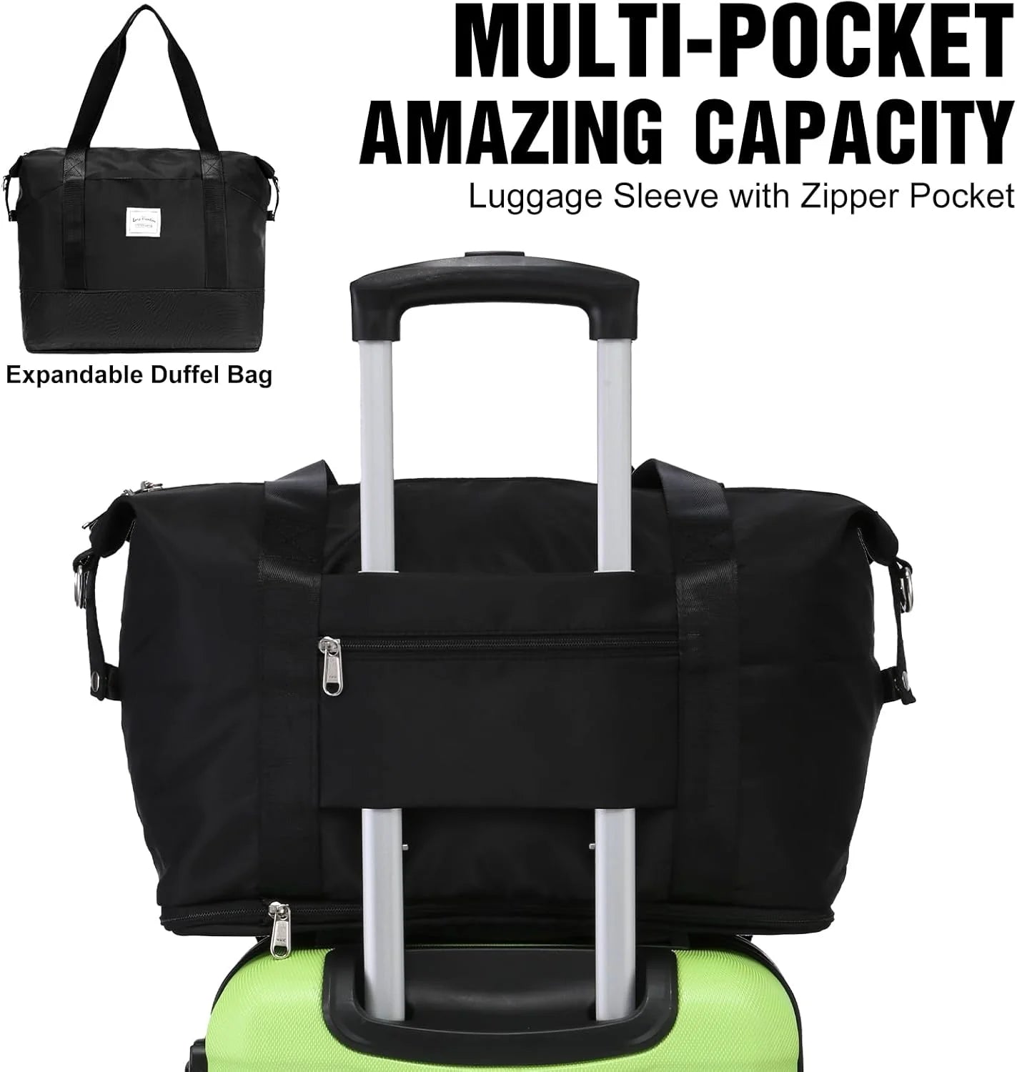 LONG VACATION 6 Piece Luggage Set Carry on Suitcase with ABS+PC hardshell, Spinner Wheels & YKK Zipper TSA Lock