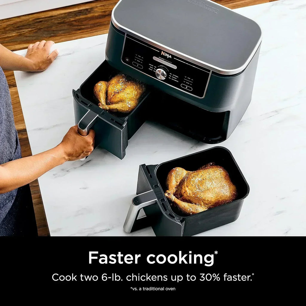 Ninja Foodi 6-in-1 FlexBasket Air Fryer with 7 QT MegaZone Basket Divider for Large Proteins