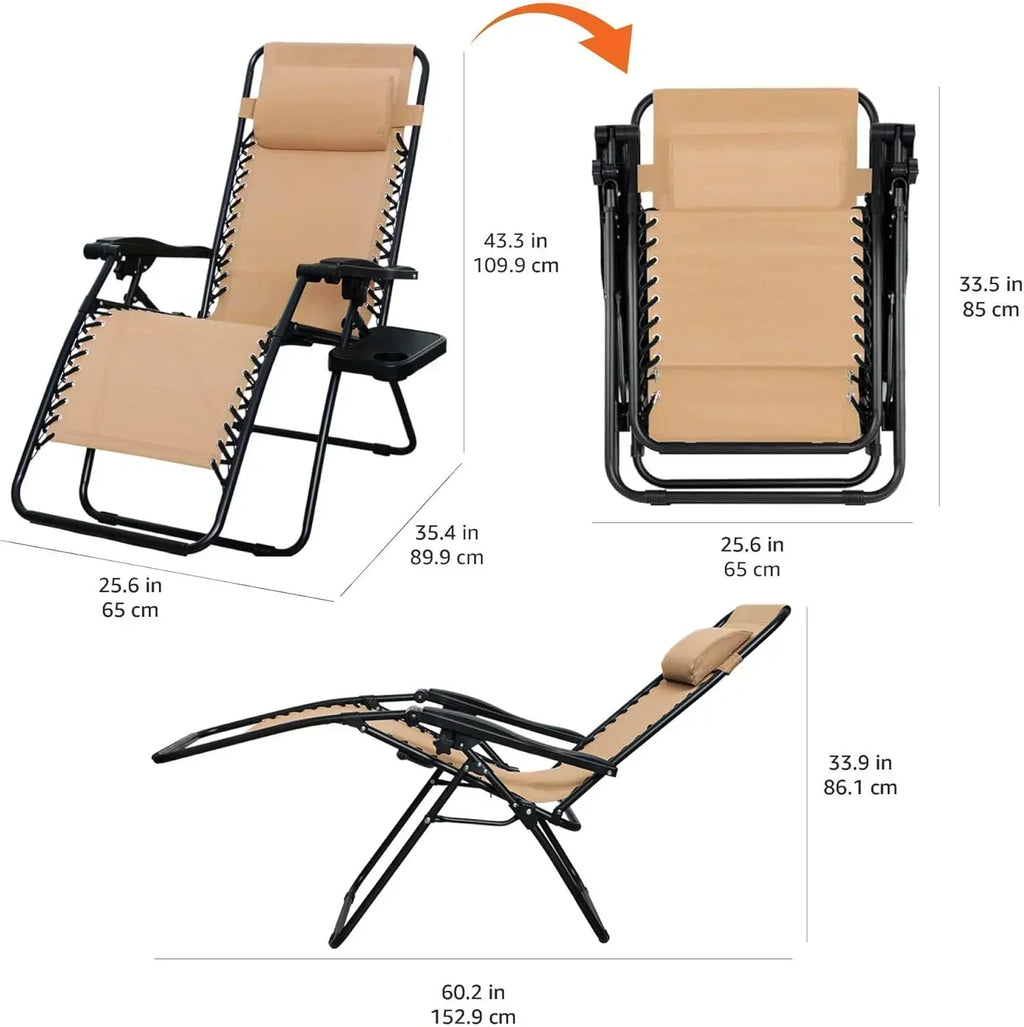 Amazon Basics Outdoor Patio Mesh Adjustable Zero Gravity Lounge Chair Recliners set of 2