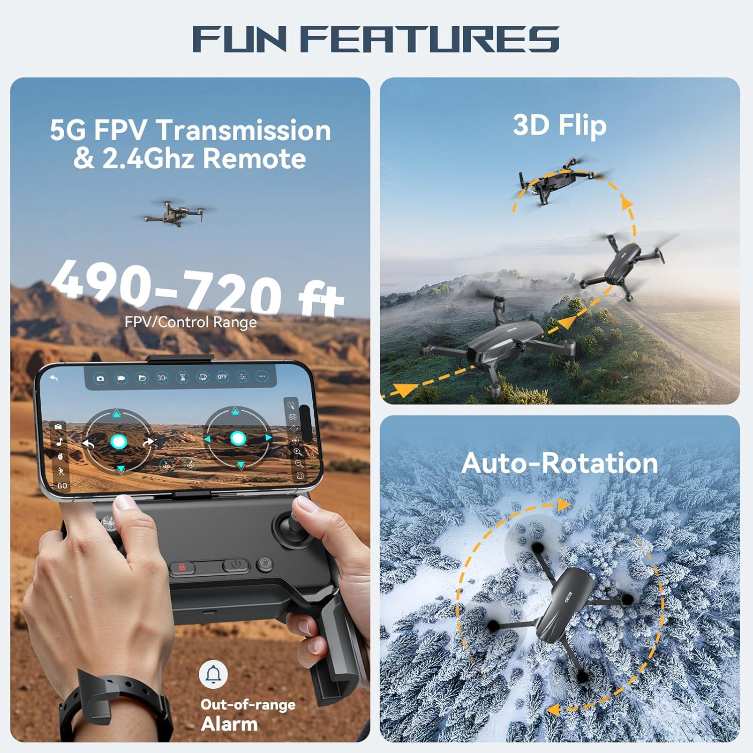 Adult Brushless Motor Drone with Camera 4K UHD Long Range FPV Video