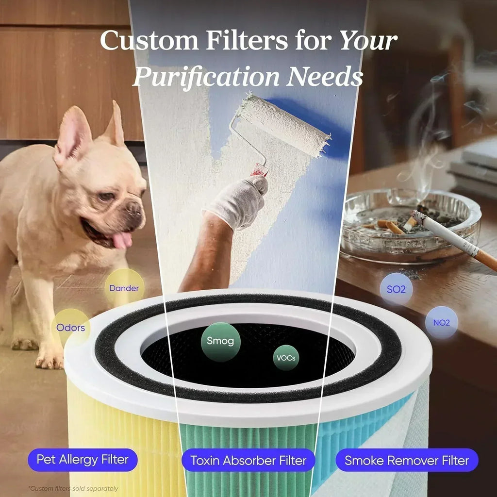 Air Purifier for Bedroom Allergies and Pet Hair 56W High Torque Motor