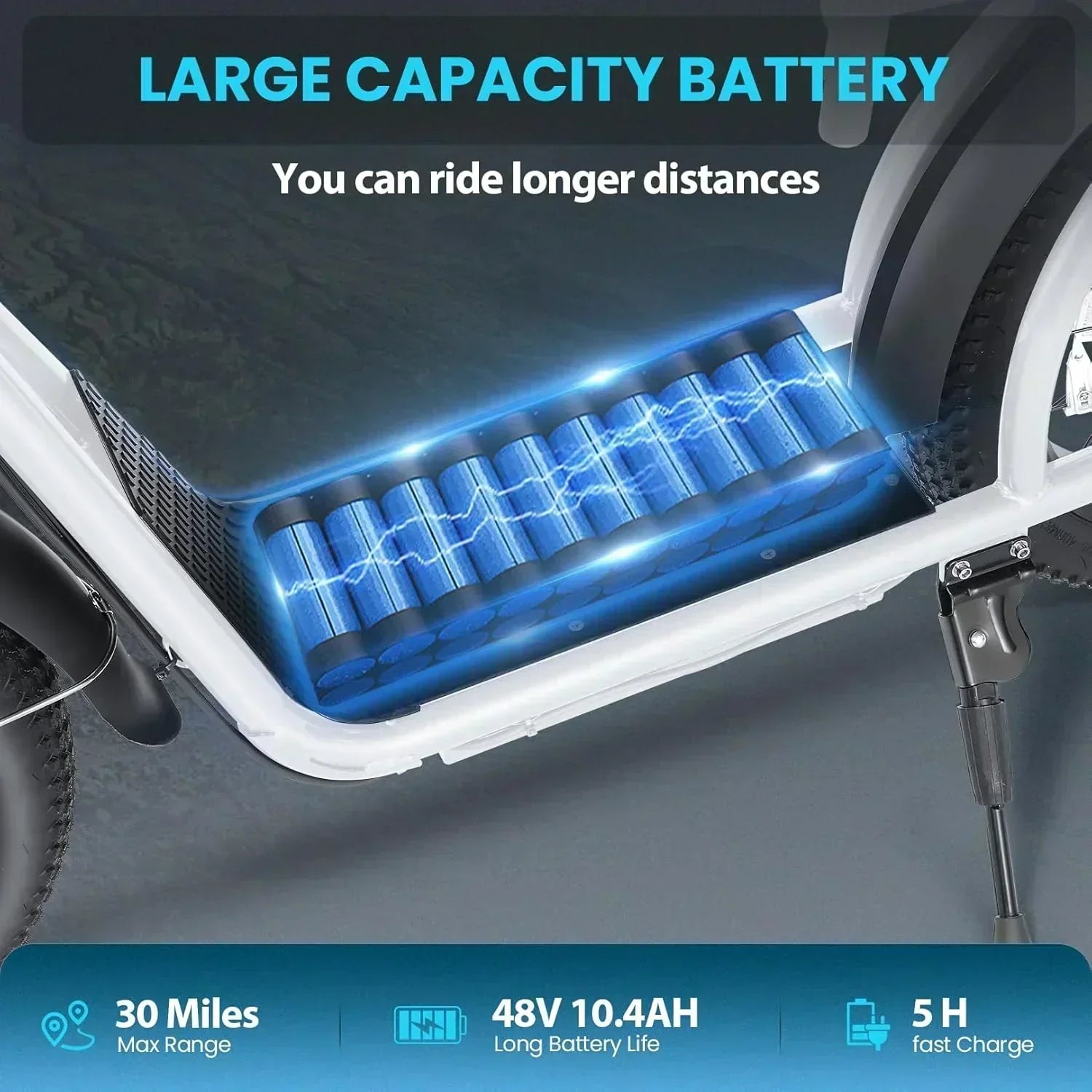 Caroma Peak 800W Foldable Adult Electric Scooter with 20-inch Wide Tires 48V Battery Basket