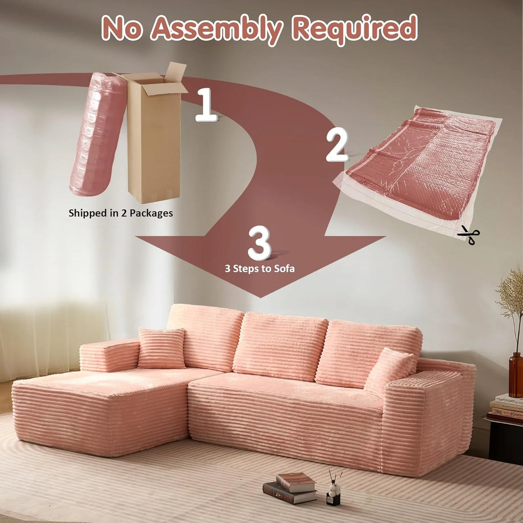 Ovios 104 Cloud Section Sofa L-shaped lounge chair, modern modular sofa