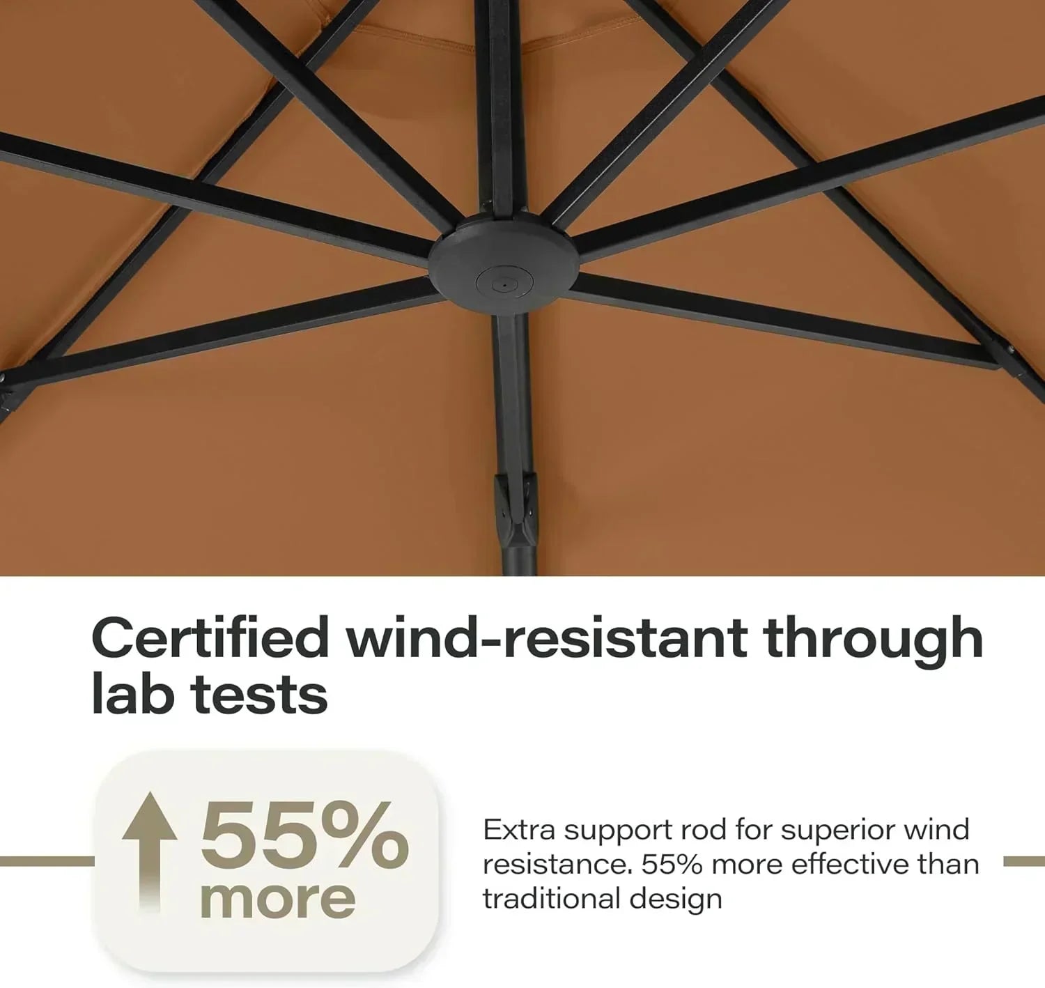 LAUSAINT HOME Outdoor Patio Umbrella with Base included 11 FT Deluxe Curvy Cantilever Umbrella
