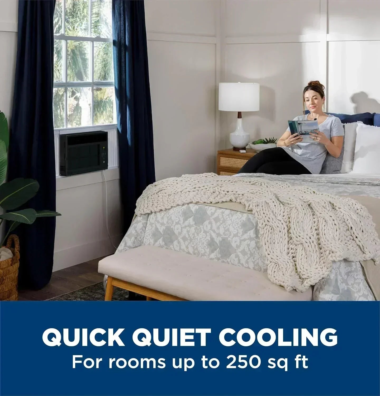 GE Window Air Conditioner Unit 6,000 BTU for Small Rooms up to 250 sq ft. with Adjustable Fan