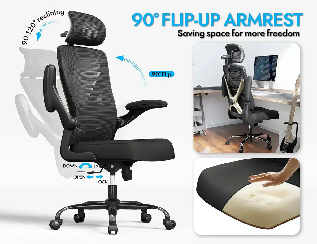 Office computer desk and chair gaming chair with lumbar support and headrest