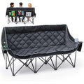 Oversized 3 Person Camping Chair Folding Padded Loveseat with Cup Holders and Carry Bag