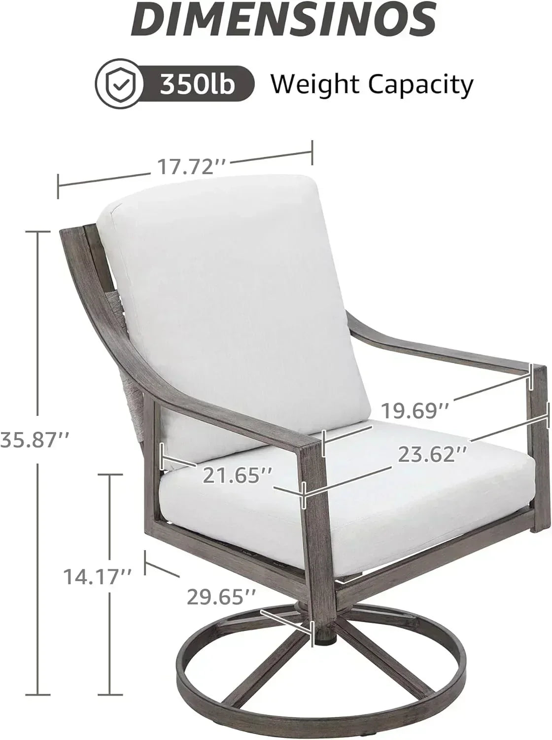 NATURAL EXPRESSIONS 5-Piece Outdoor Patio Dining Set 4pcs Patio Swivel Rocking Chairs