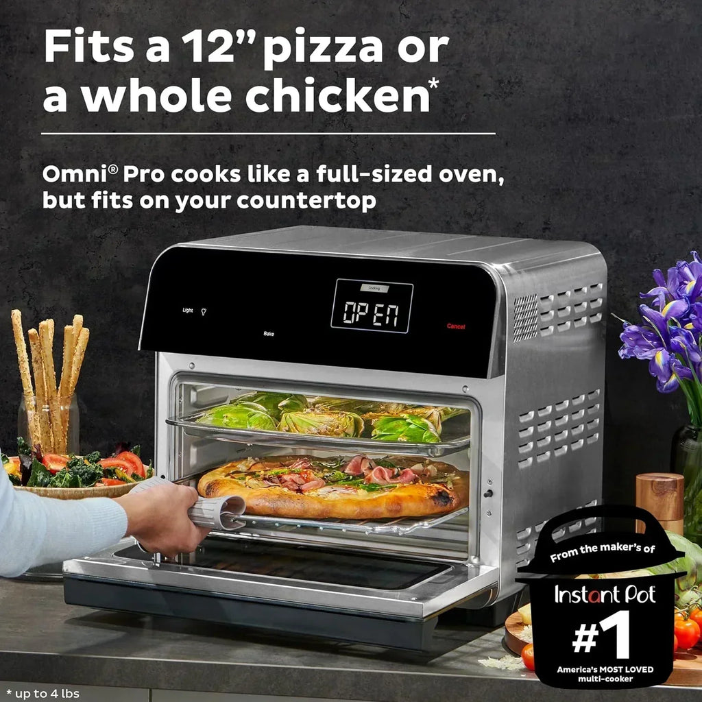 Instant Pot Omni Plus 19QT/18L Toaster Oven Air Fryer 10-in-1 Functions Fits 12 Pizza Crisp Broil