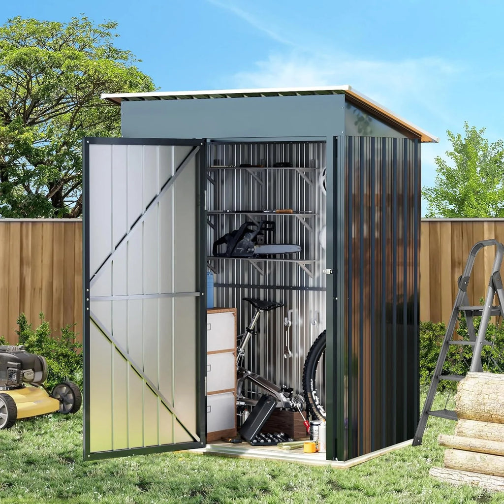 Breezz Outdoor Storage Shed 10 x 12ft. Utility Tool Shed Metal Storage Garden Shed
