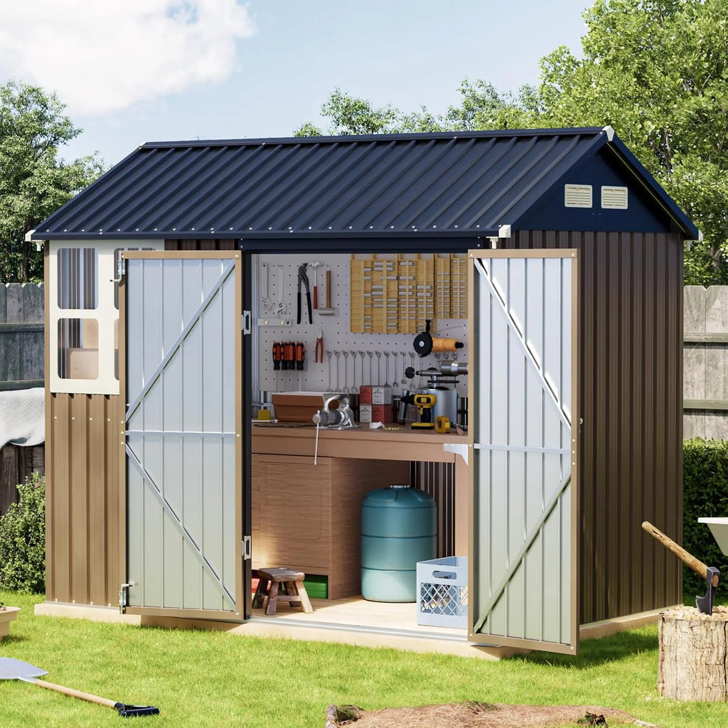 Breezz Outdoor Storage Shed 10 x 12ft. Utility Tool Shed Metal Storage Garden Shed