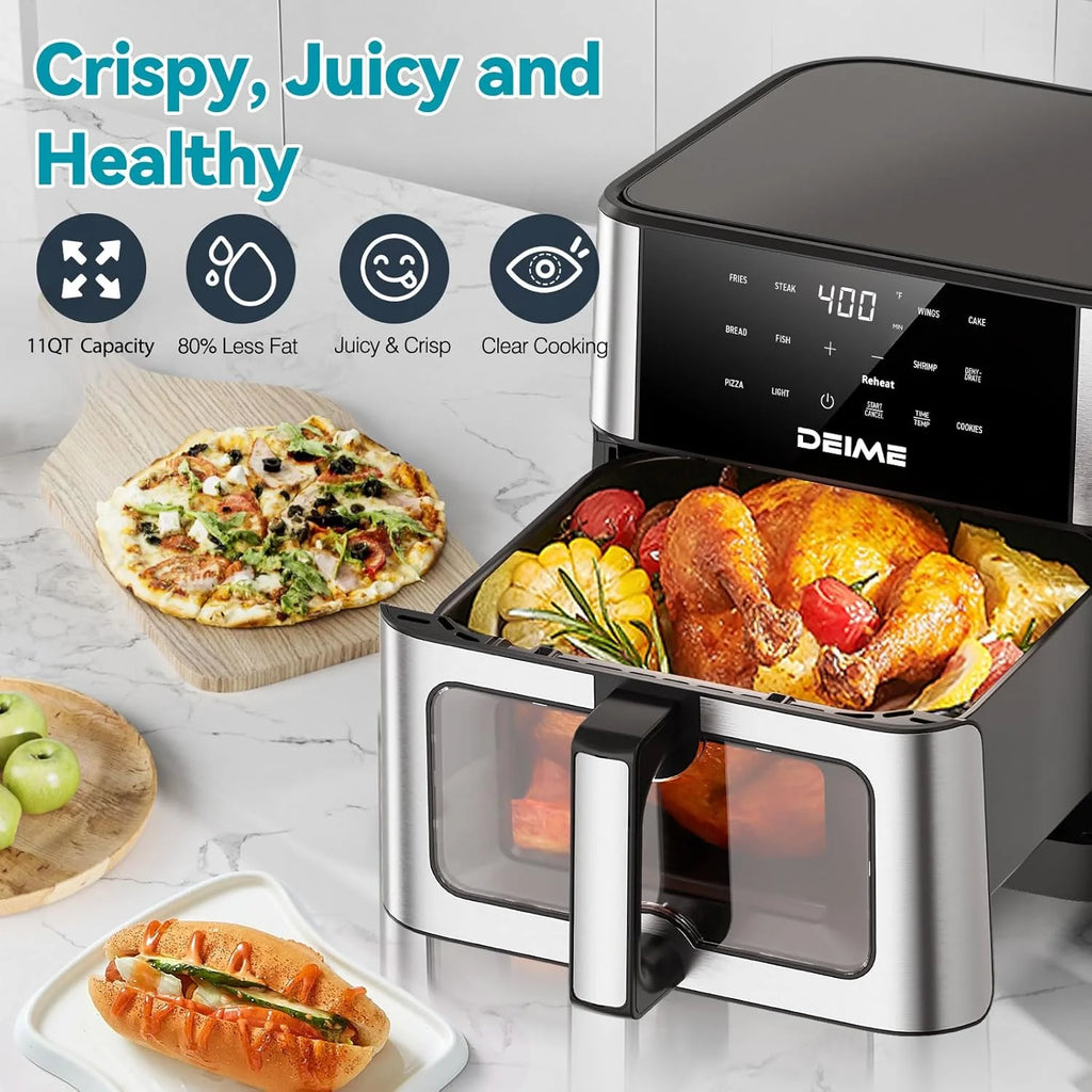 DEIME Air Fryer 10.2 QT Oilless 1700W Large Capacity Oven Air Fryers