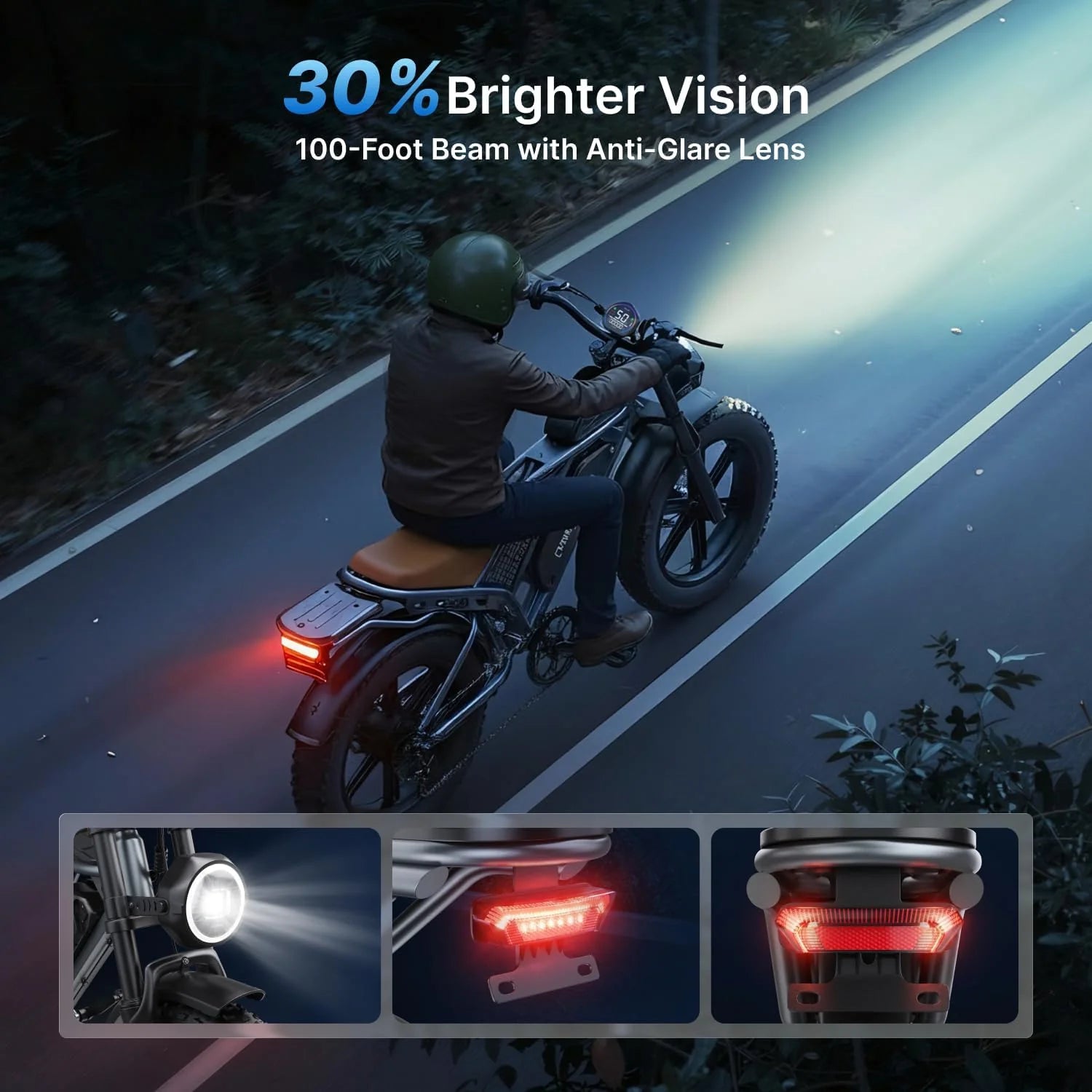DEEPOWER QS7 Electric Bike for Adults, 1500W Peak Power 32MPH E-Bike