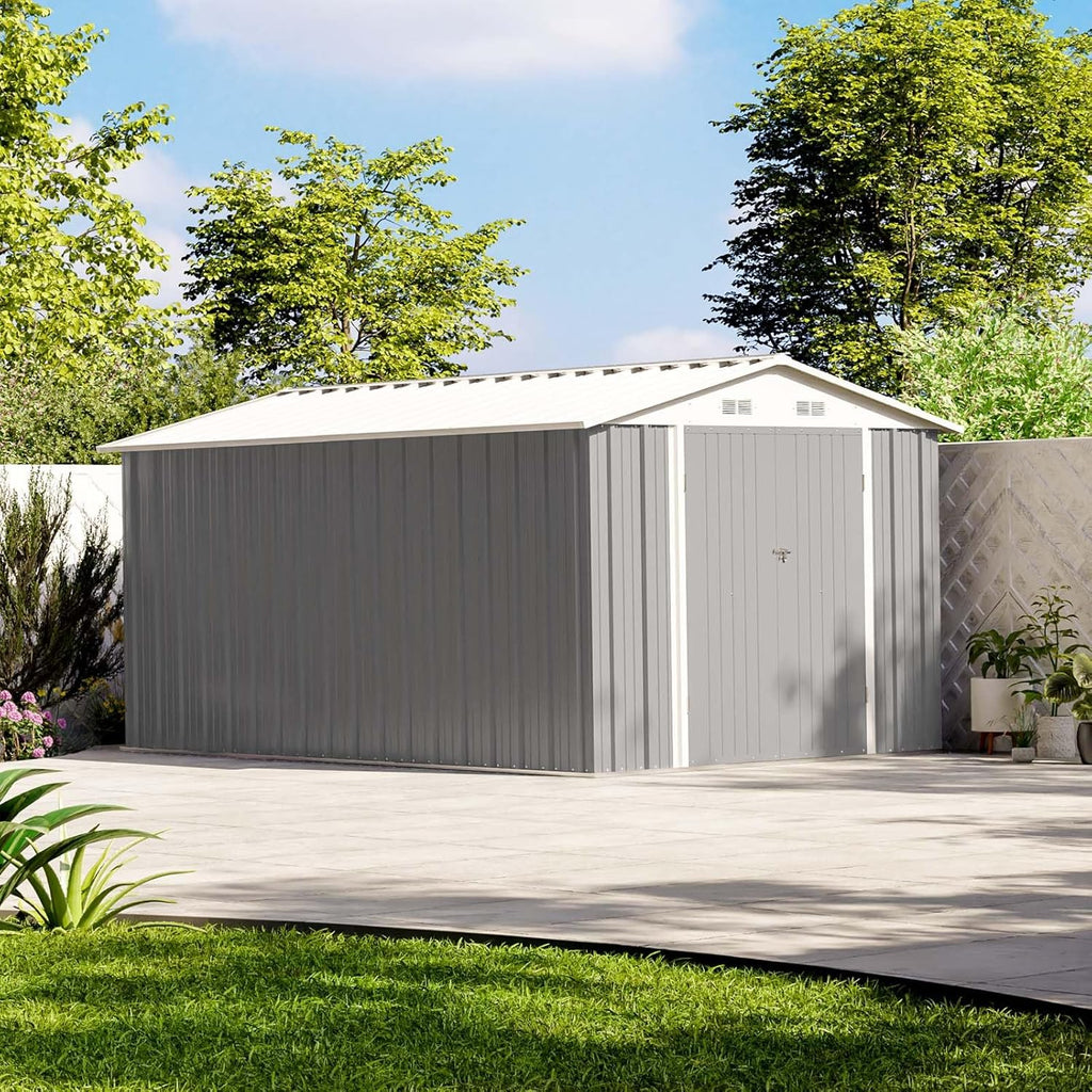 Patiowell 5x3 FT Outdoor Storage Shed Tool Shed with Sloping Roof and Lockable Door Metal Shed