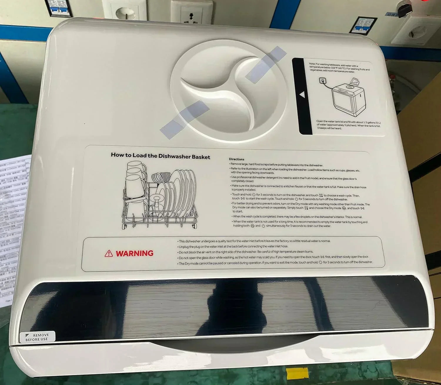 HAVA tabletop dishwasher 6-program portable dishwasher with built-in 5-liter water tank