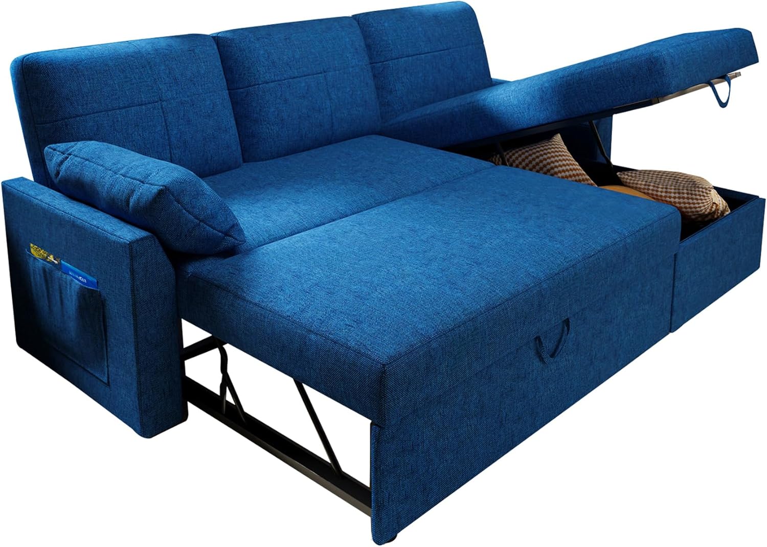 VanAcc Sofa Bed Sleeper Sofa with Storage Chaise 2 in 1 Pull Out Couch Living Room