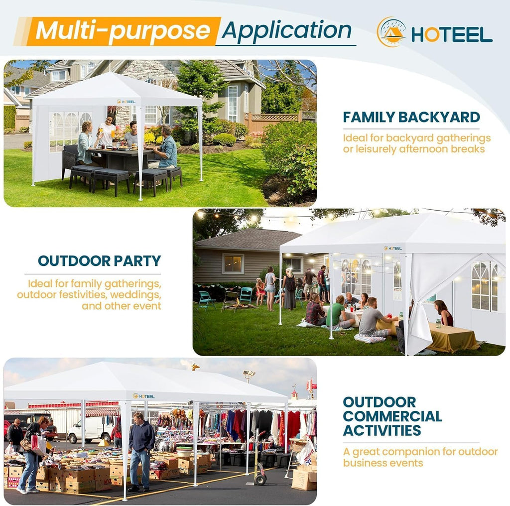 HOTEEL 10x30 Party Tent with 8 Removable Sidewalls for Parties, Weddings, BBQ